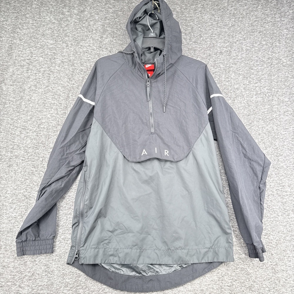 Nike Air Max 97 Anorak Mens Small Black Grey Half Zip Hooded Windbreaker 832156